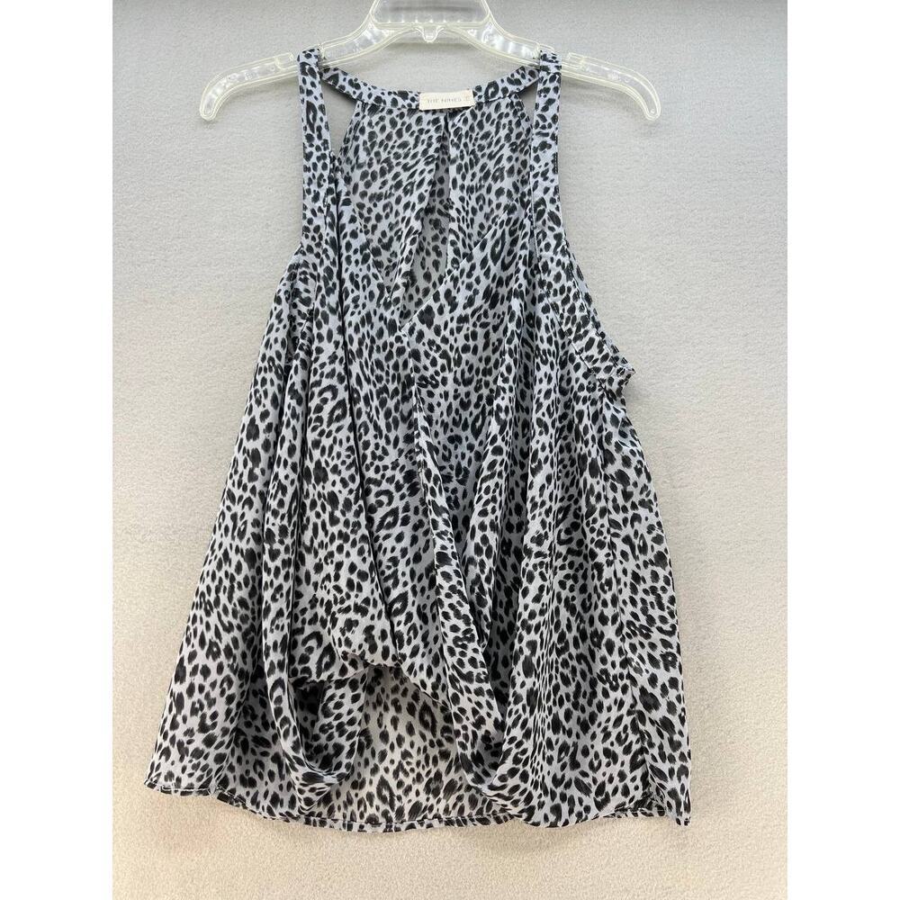 The Nines Boutique Women's High Low Halter Tank Cheetah Print Blouse Size L